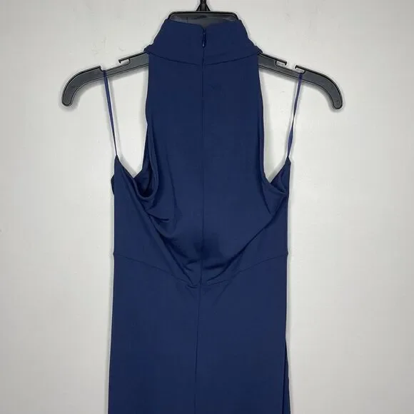 MICHAEL KORS COLLECTION Gown Womens 4 Navy Blue High Neck Sleeveless Dress Italy